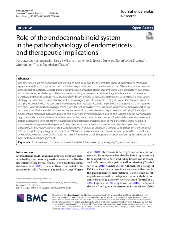 (PDF) Role of the endocannabinoid system in the pathophysiology of ...