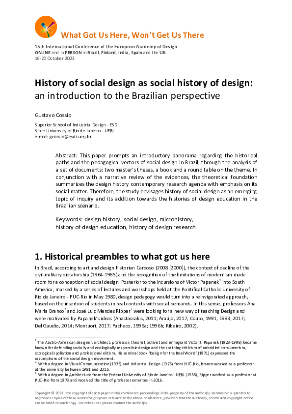 (PDF) History of social design as social history of design: an ...