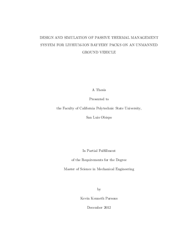 (PDF) Design and Simulation of Passive Thermal Management System for ...