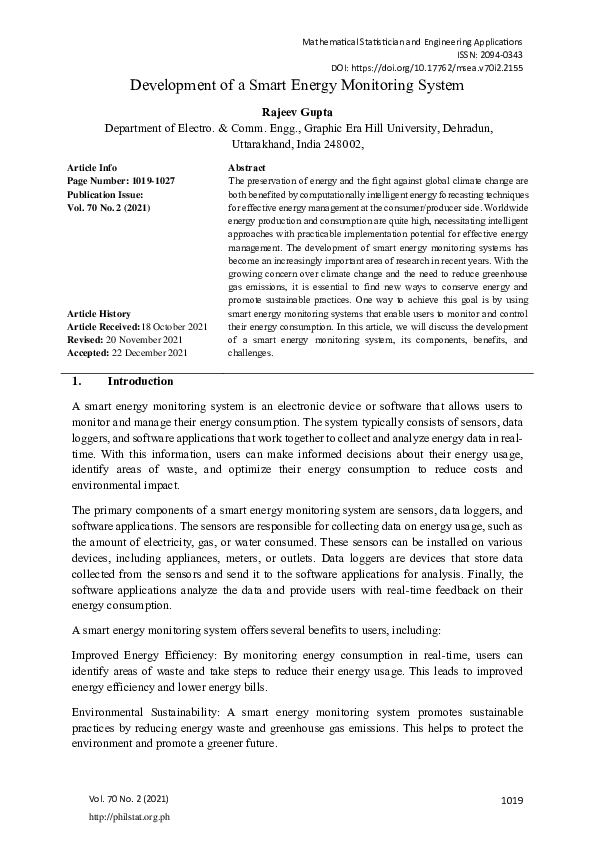 (PDF) Development of a Smart Energy Monitoring System