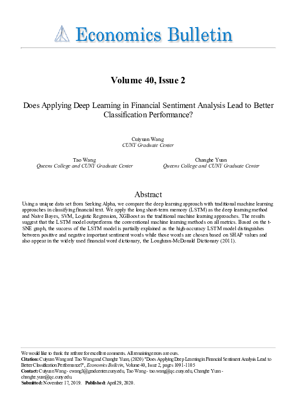 (PDF) Does Applying Deep Learning in Financial Sentiment Analysis Lead ...