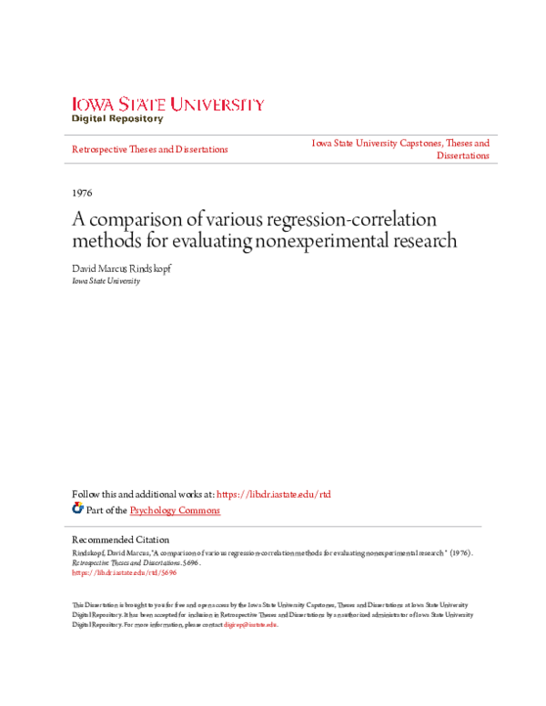 (PDF) A comparison of various regression-correlation methods for ...