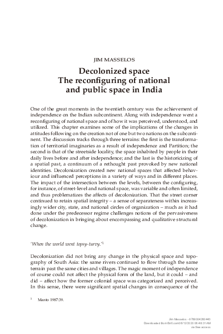 (PDF) Decolonized space The reconfi guring of national and public space ...