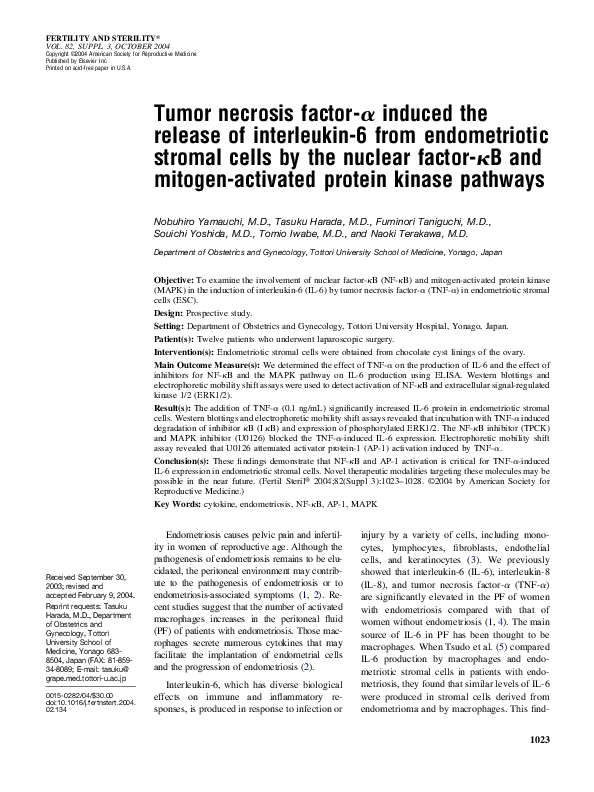 (PDF) Tumor necrosis factor-α induced the release of interleukin-6 from ...