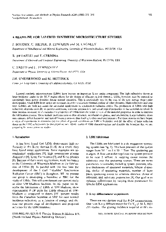 (PDF) A beamline for layered synthetic microstructure studies