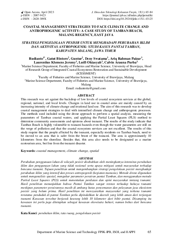 (PDF) Coastal Management Strategies to Face Climate Change and ...
