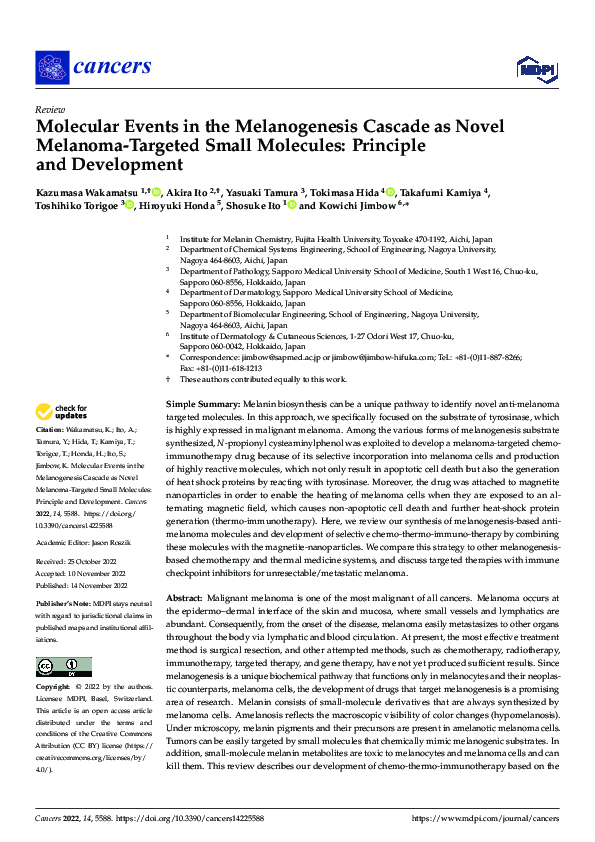 (PDF) Molecular Events in the Melanogenesis Cascade as Novel Melanoma ...