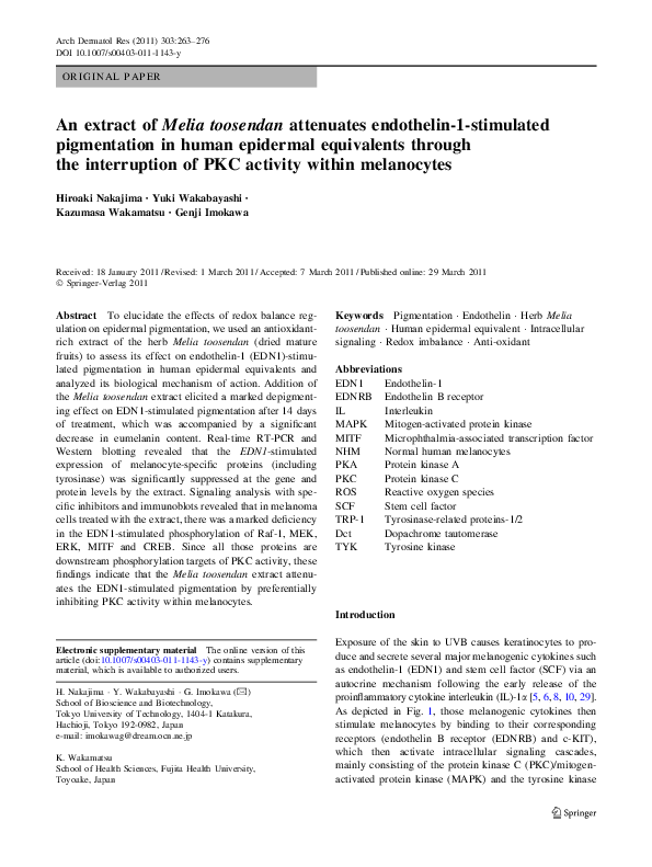 (PDF) An extract of Melia toosendan attenuates endothelin-1-stimulated ...
