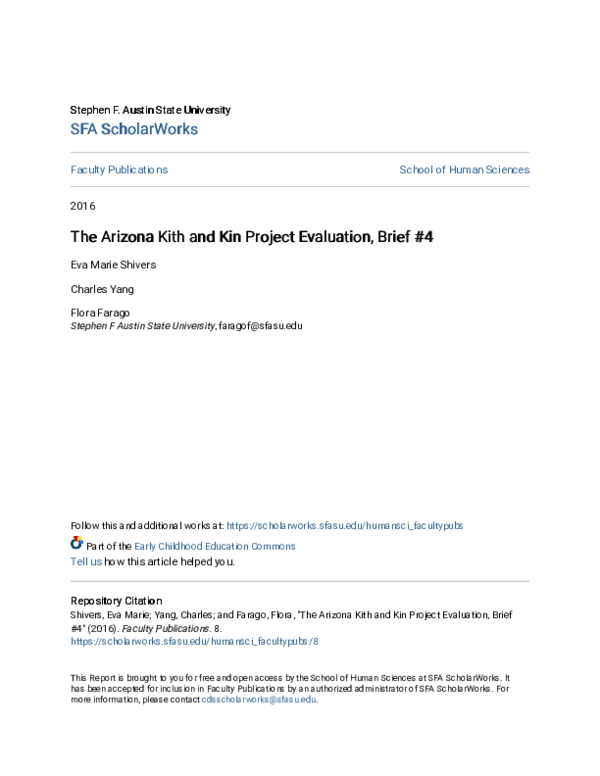 (PDF) The Arizona Kith and Kin Project Evaluation, Brief #4 | Eva ...