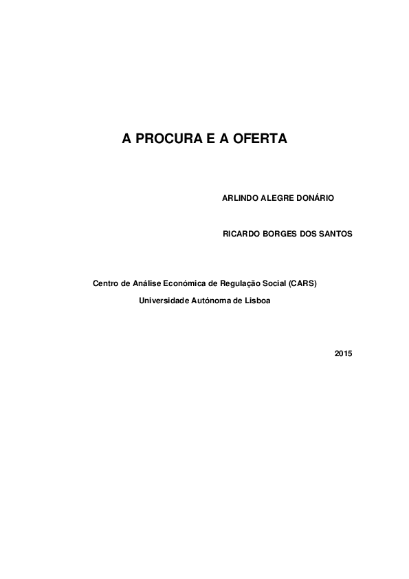 (PDF) A procura e a oferta