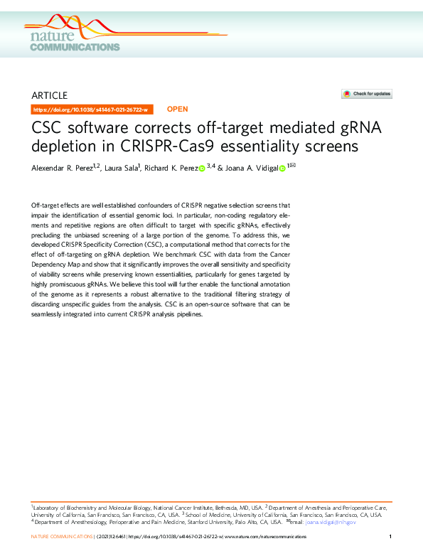 (PDF) CSC software corrects off-target mediated gRNA depletion in ...