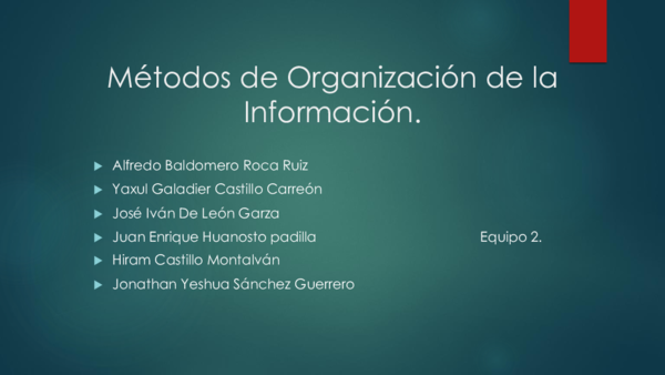 (PDF) Metodos de Organizacion de la Informacion