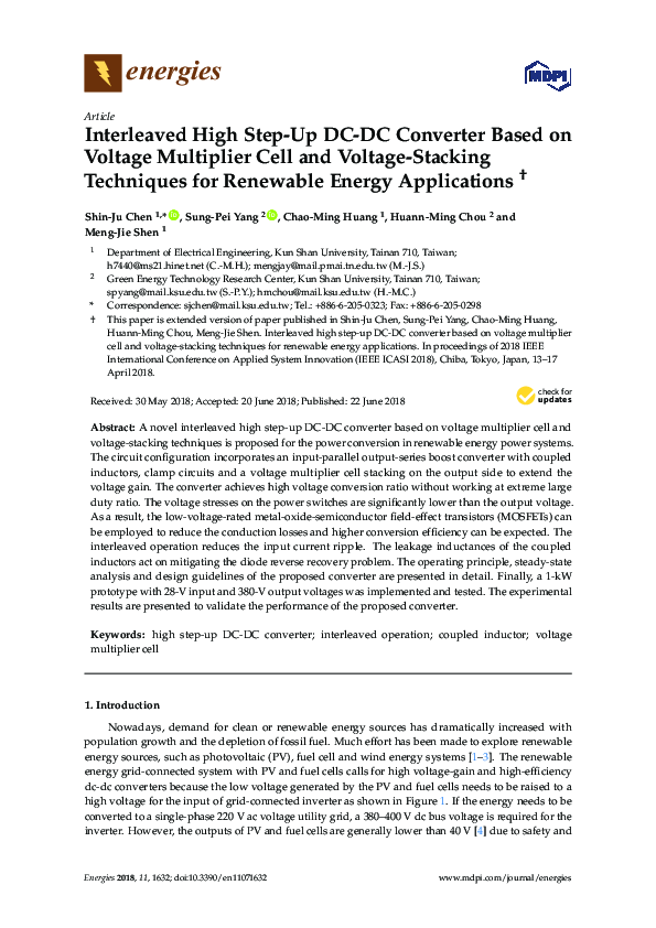 (PDF) Interleaved high step‐up DC–DC converter based on three‐winding ...
