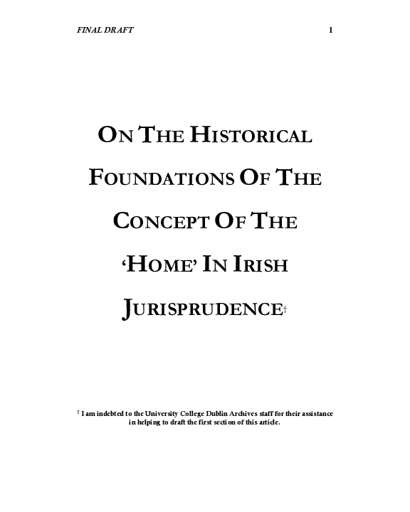 (PDF) ON THE HISTORICAL FOUNDATIONS OF THE CONCEPT OF THE ‘HOME’ IN ...