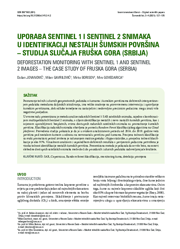 (PDF) Uporaba Sentinel 1 i Sentinel 2 snimaka u identifikaciji nestalih ...