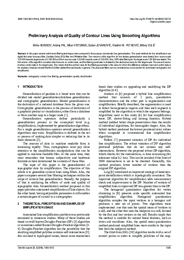 (PDF) Preliminary Analysis of Quality of Contour Lines Using Smoothing ...