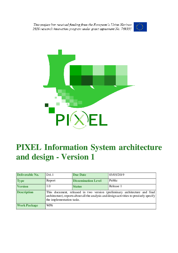 (PDF) D6.1 PIXEL Information System architecture and design v1