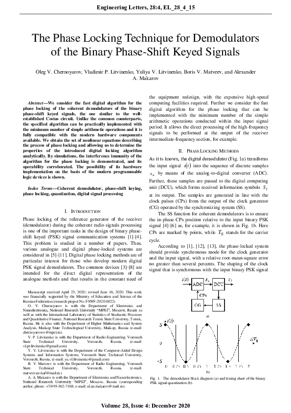 (PDF) The phase locking technique for demodulators of the binary phase ...
