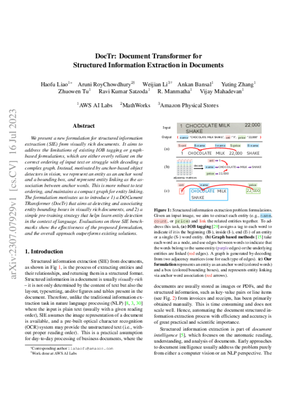 (PDF) DocTr: Document Transformer for Structured Information Extraction ...