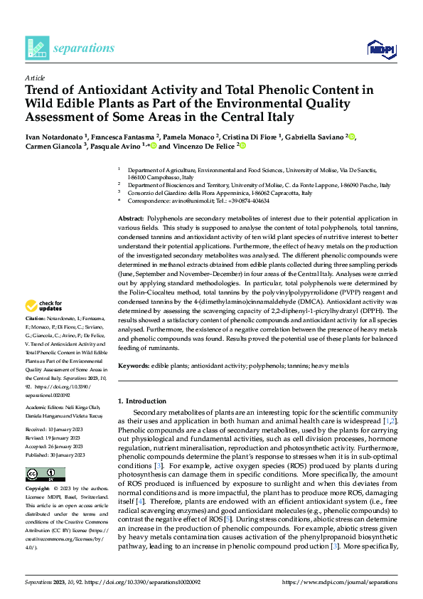 (PDF) Trend of Antioxidant Activity and Total Phenolic Content in Wild ...