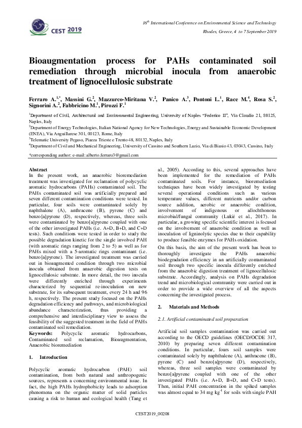 (PDF) Bioaugmentation process for PAHs contaminated soil remediation ...