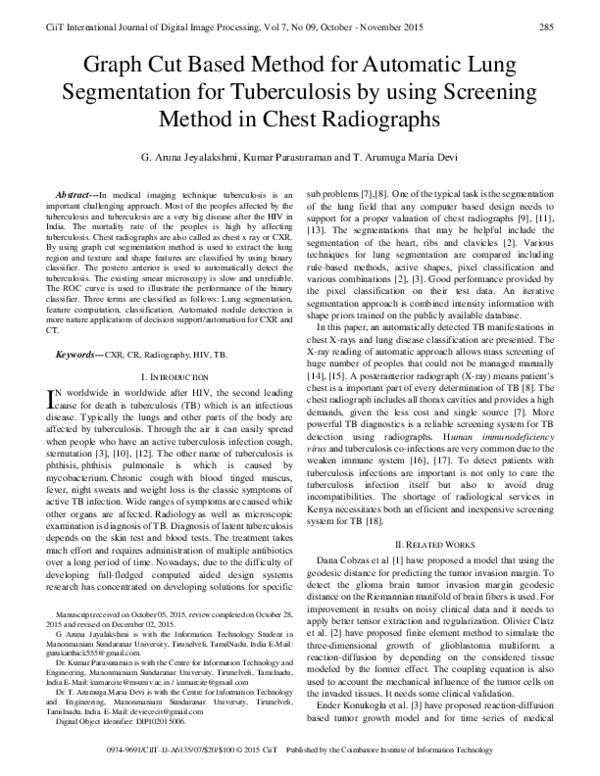 (PDF) Graph Cut Based Method for Automatic Lung Segmentation for ...