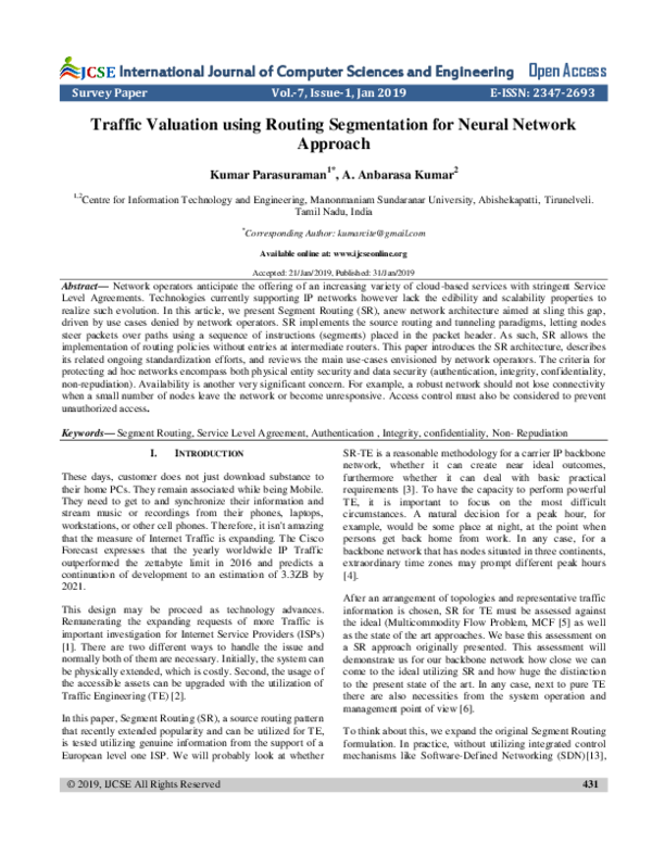 (PDF) Traffic Valuation using Routing Segmentation for Neural Network ...