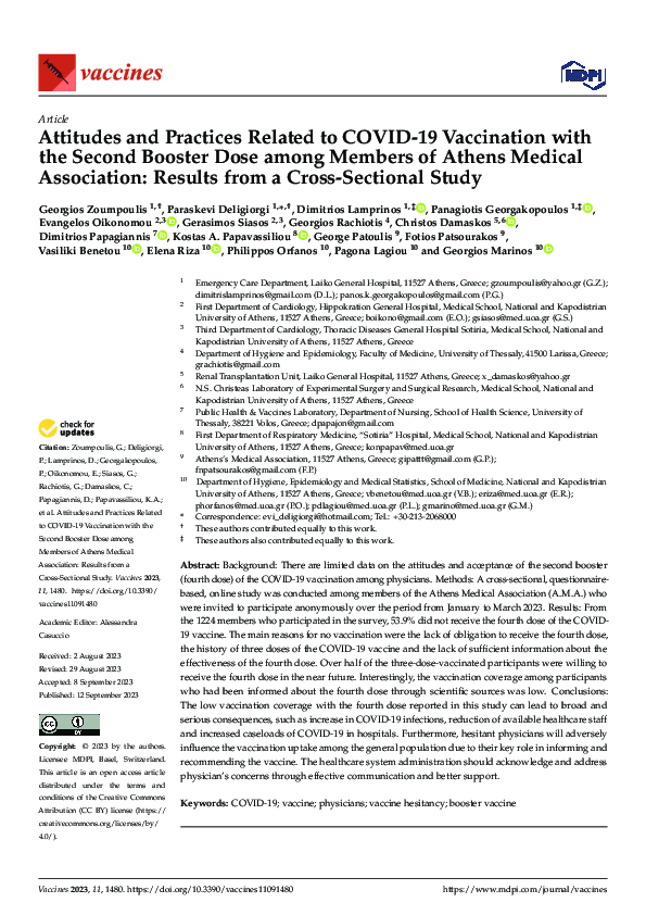 (PDF) Attitudes and Practices Related to COVID-19 Vaccination with the ...