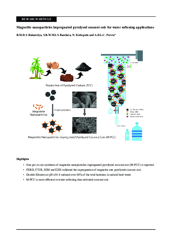 (PDF) Magnetite nanoparticles impregnated pyrolysed coconut coir for ...