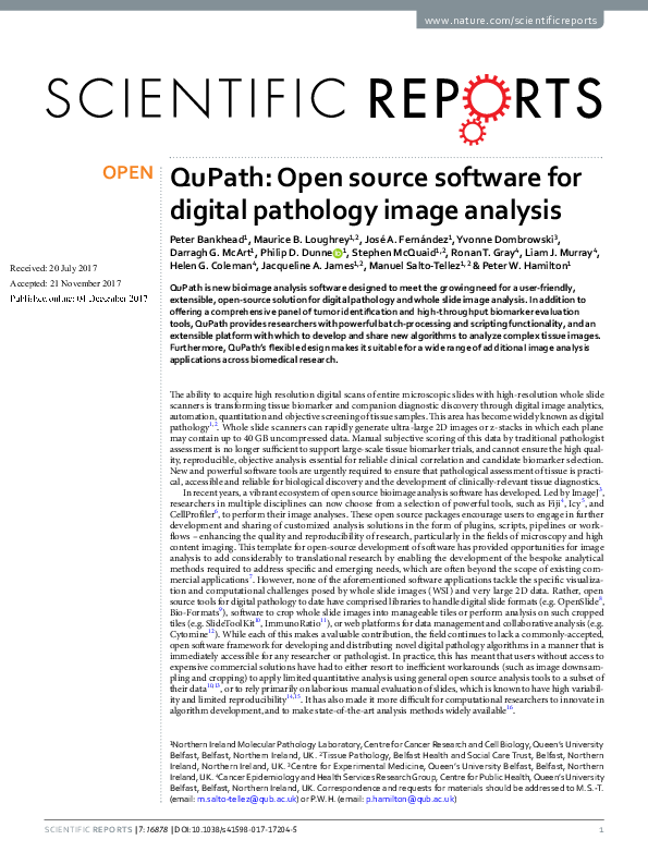 (PDF) QuPath: Open source software for digital pathology image analysis