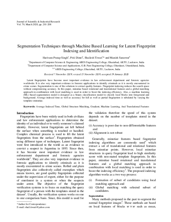(PDF) Segmentation Techniques through Machine Based Learning for Latent ...