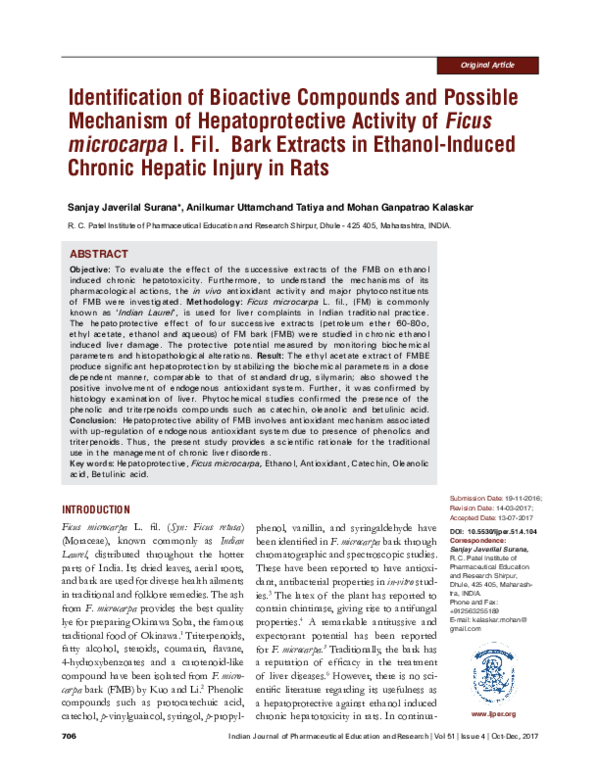 (PDF) Identification of Bioactive Compounds and Possible Mechanism of ...