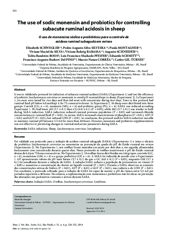 (PDF) The use of sodic monensin and probiotics for controlling subacute ...