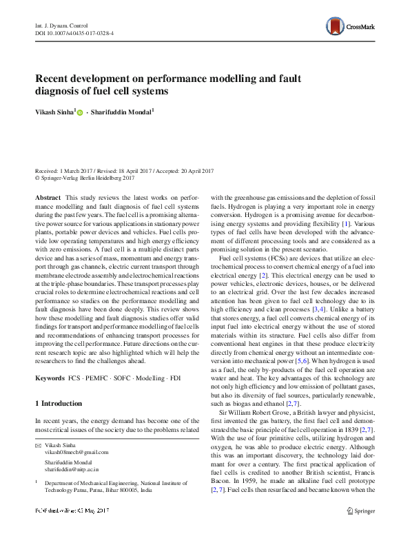 (PDF) Recent development on performance modelling and fault diagnosis ...