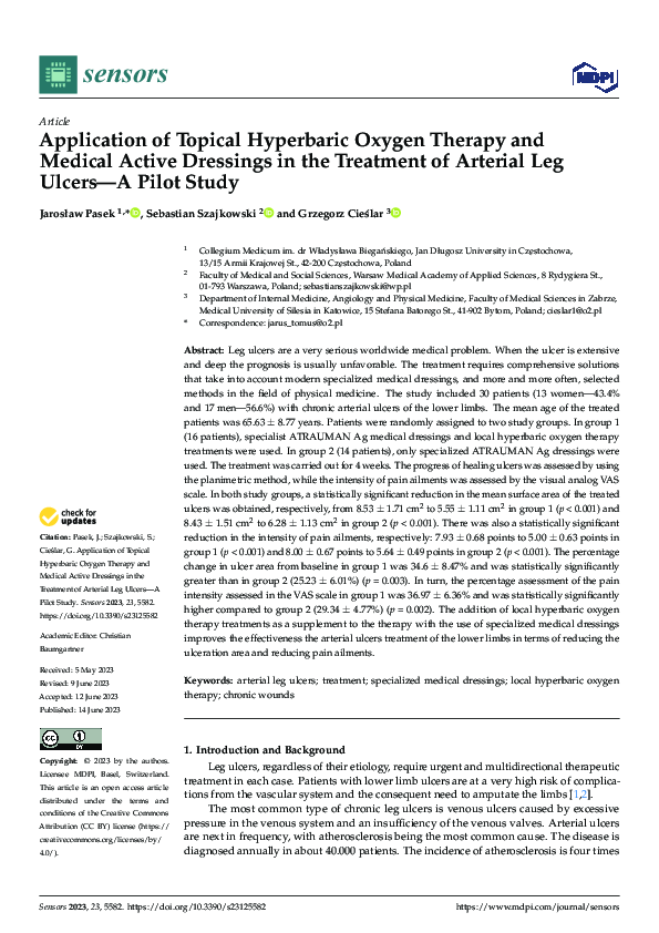 (PDF) Application of Topical Hyperbaric Oxygen Therapy and Medical ...