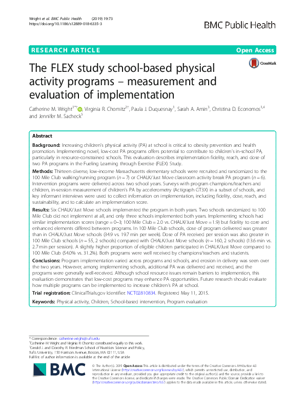 (PDF) The FLEX study school-based physical activity programs ...