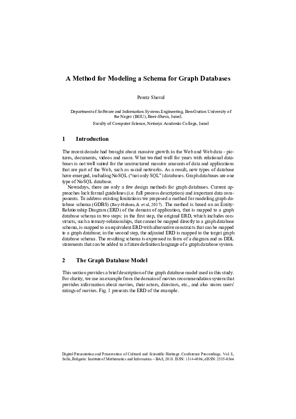 (PDF) A Method for Modeling a Schema for Graph Databases