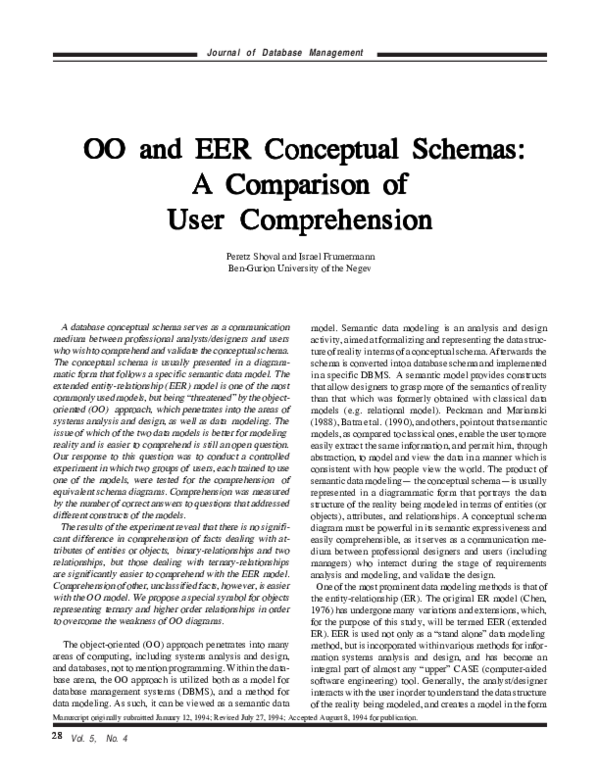 (PDF) OO and EER Conceptual Schemas
