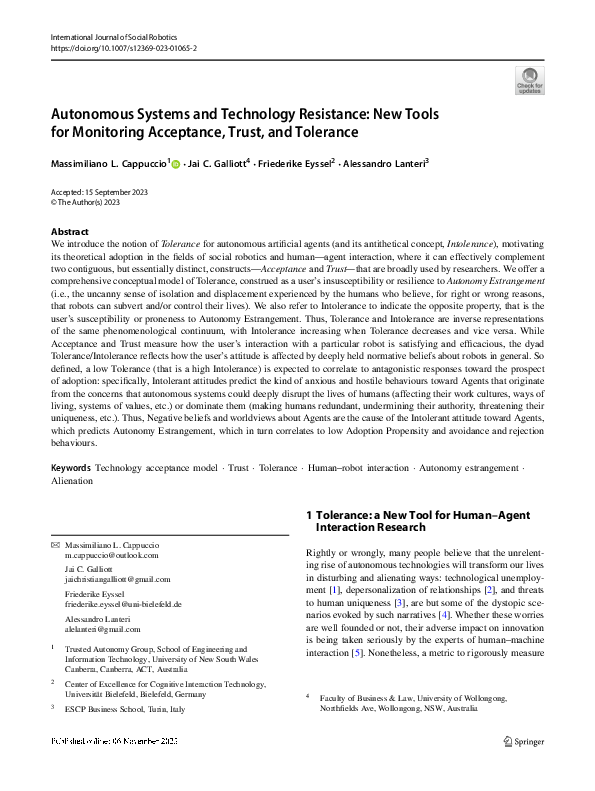(PDF) Autonomous Systems and Technology Resistance: New Tools for ...
