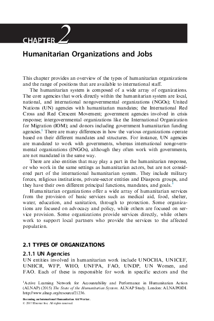 (PDF) Becoming an International Humanitarian Aid Worker