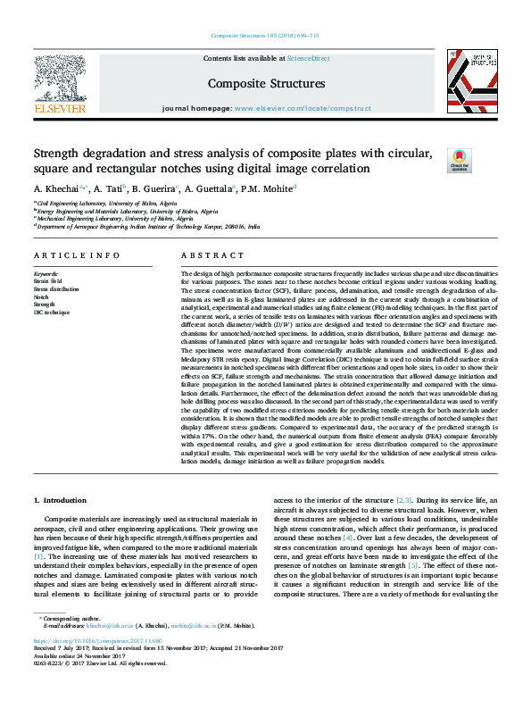 (PDF) Strength degradation and stress analysis of composite plates with ...