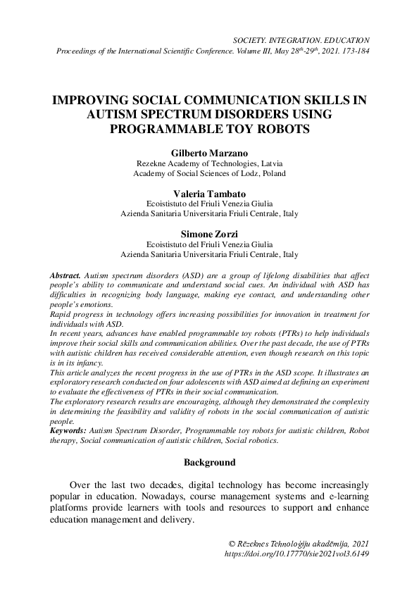 (PDF) Improving Social Communication Skills in Autism Spectrum ...