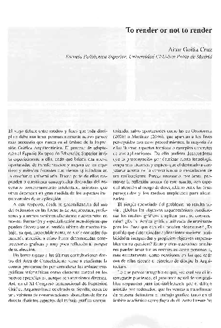 (PDF) To render or not to render