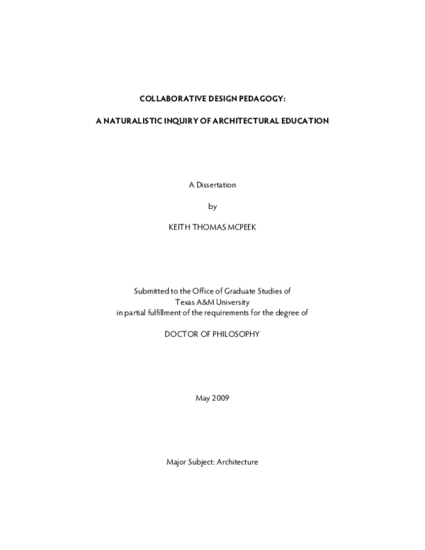 (PDF) Collaborative design pedagogy| A naturalistic inquiry of ...