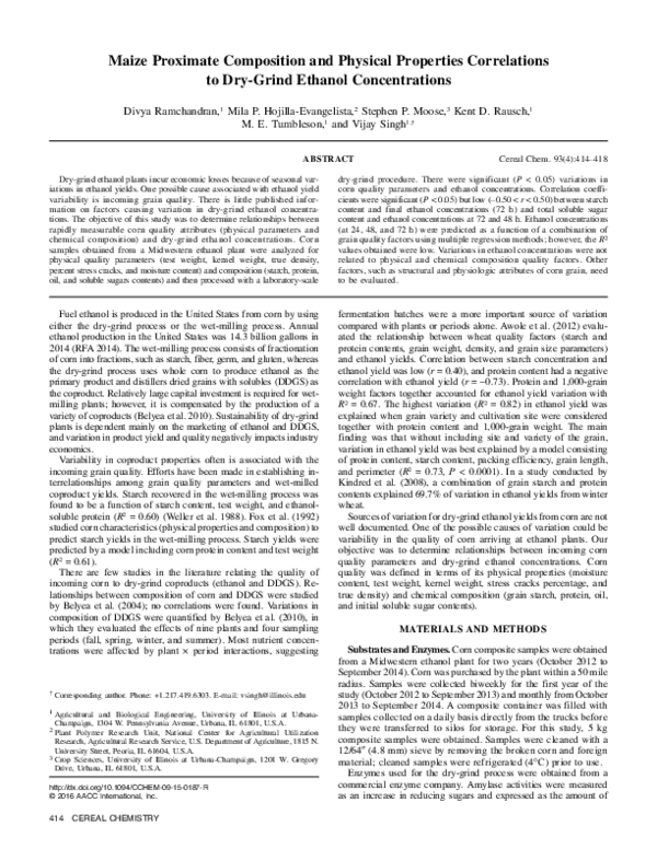 (PDF) Maize Proximate Composition and Physical Properties Correlations ...
