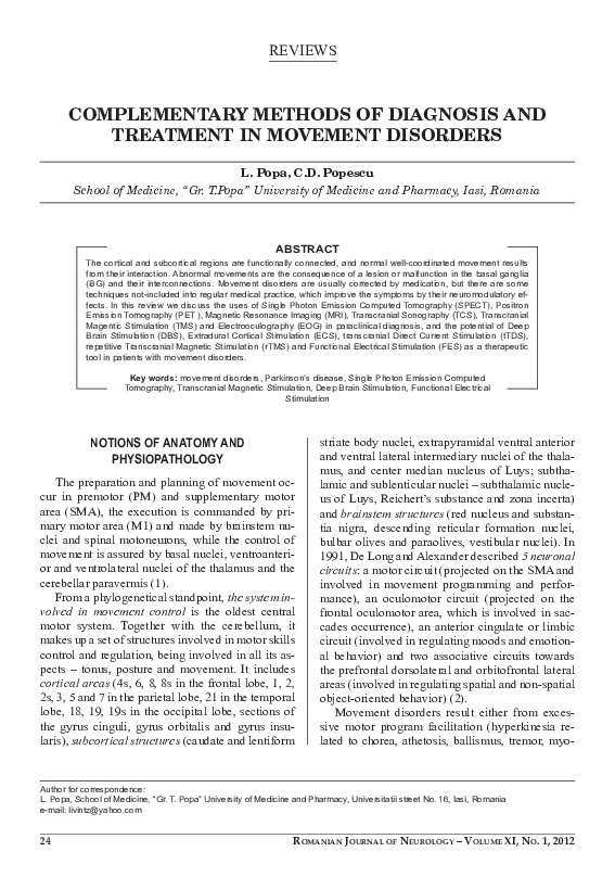 (PDF) Complementary methods of diagnosis and treatment in movement ...