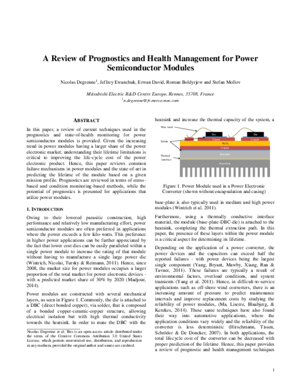 (PDF) A Review of Prognostics and Health Management for Power ...