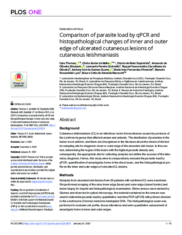 (PDF) Comparison of parasite load by qPCR and histopathological changes ...