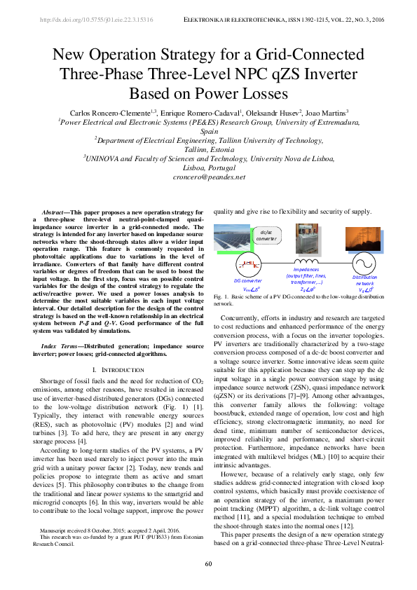 (PDF) New Operation Strategy for a Grid-Connected Three-Phase Three ...