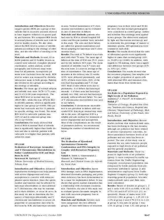 (PDF) UP-2.048: Evaluation of Karyotype Anomalies and Y Chromosome ...